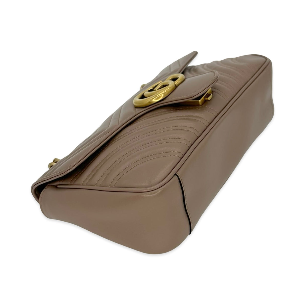 GUCCI: Quilted Leather Small GG Marmont Flap Bag