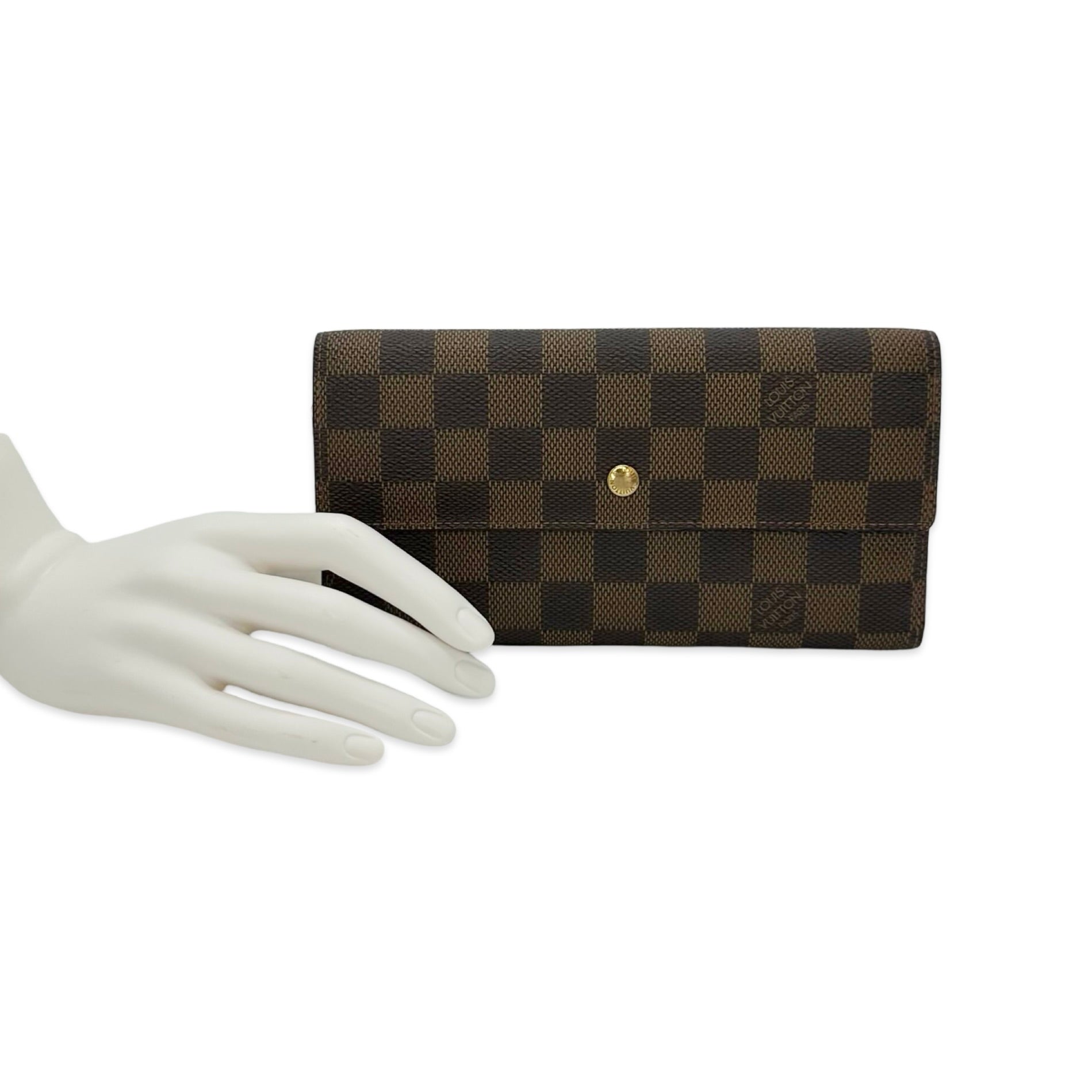 Louis Vuitton good Damier Ebene Sarah Wallet Crossbody