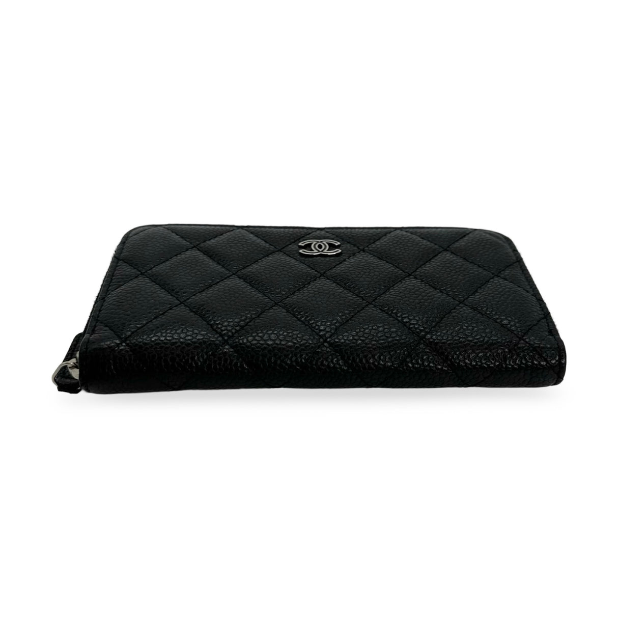 CHANEL: Quilted Caviar Medium Zip Around Wallet
