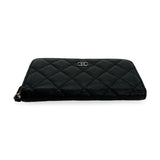 CHANEL: Quilted Caviar Medium Zip Around Wallet