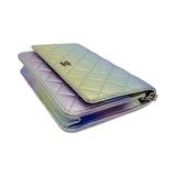 Iridescent Quilted Lambskin Wallet on a Chain