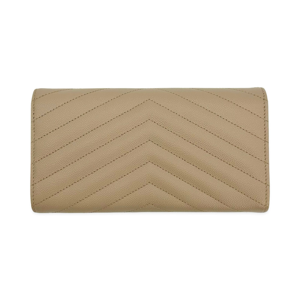 SAINT LAURENT: Quilted Grain de Poudre Cassandre Large Flap Wallet