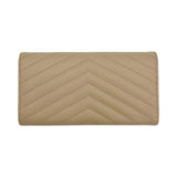 SAINT LAURENT: Quilted Grain de Poudre Cassandre Large Flap Wallet