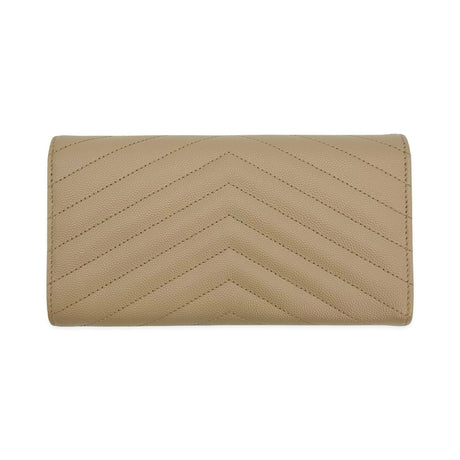SAINT LAURENT: Quilted Grain de Poudre Cassandre Large Flap Wallet