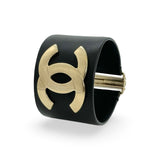 CHANEL: CC Leather Wide Cuff