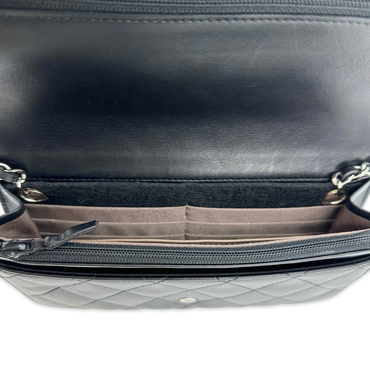 Quilted Lambskin Classic Wallet on a Chain Clutch