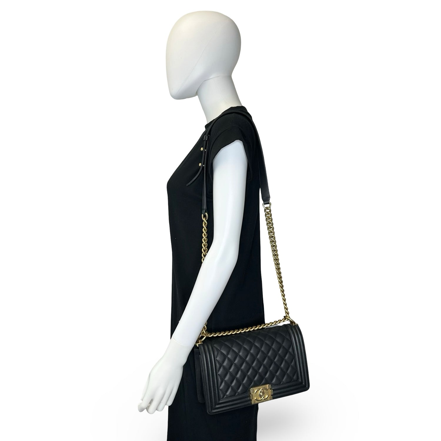 Chanel Quilted Lambskin Old Medium Boy Bag