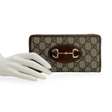 GUCCI: GG Supreme Horsebit 1955 Zip Around Wallet
