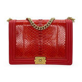 CHANEL: Python Large Boy Bag