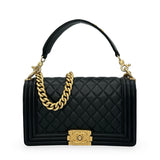 CHANEL: Quilted Lambskin Medium Top Handle Boy Bag