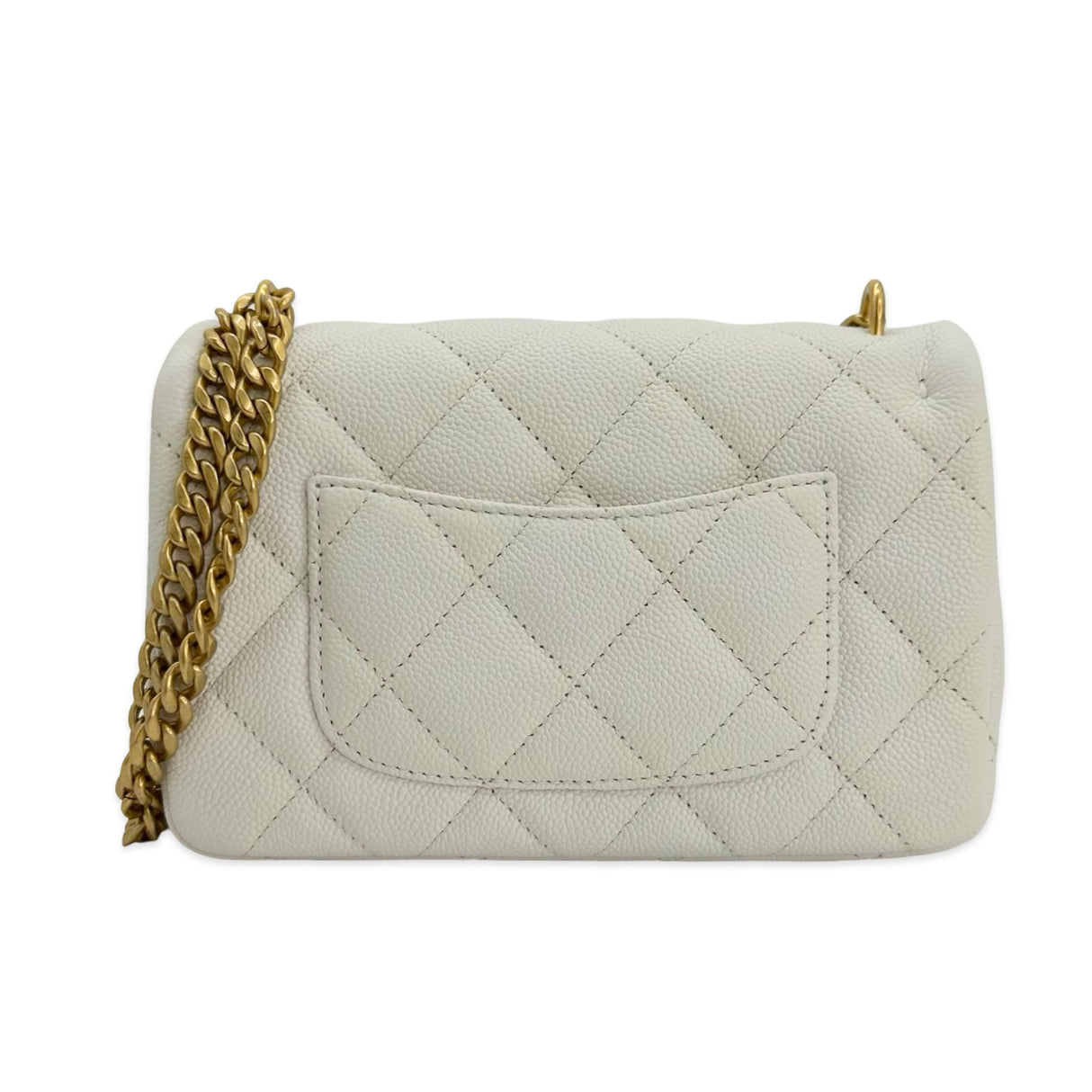 CHANEL: Quilted Caviar Sweetheart Mini Flap Bag