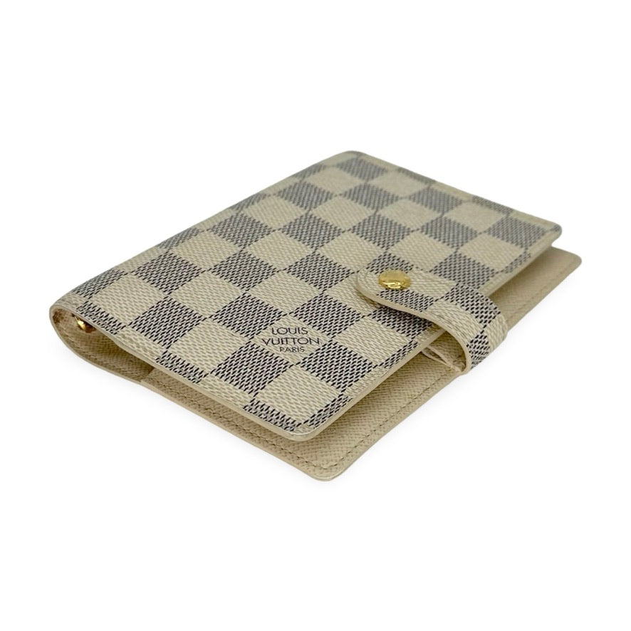 LOUIS VUITTON: Damier Azur Small Ring Agenda Cover