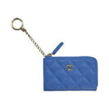 Quilted Caviar Zipped Key Holder