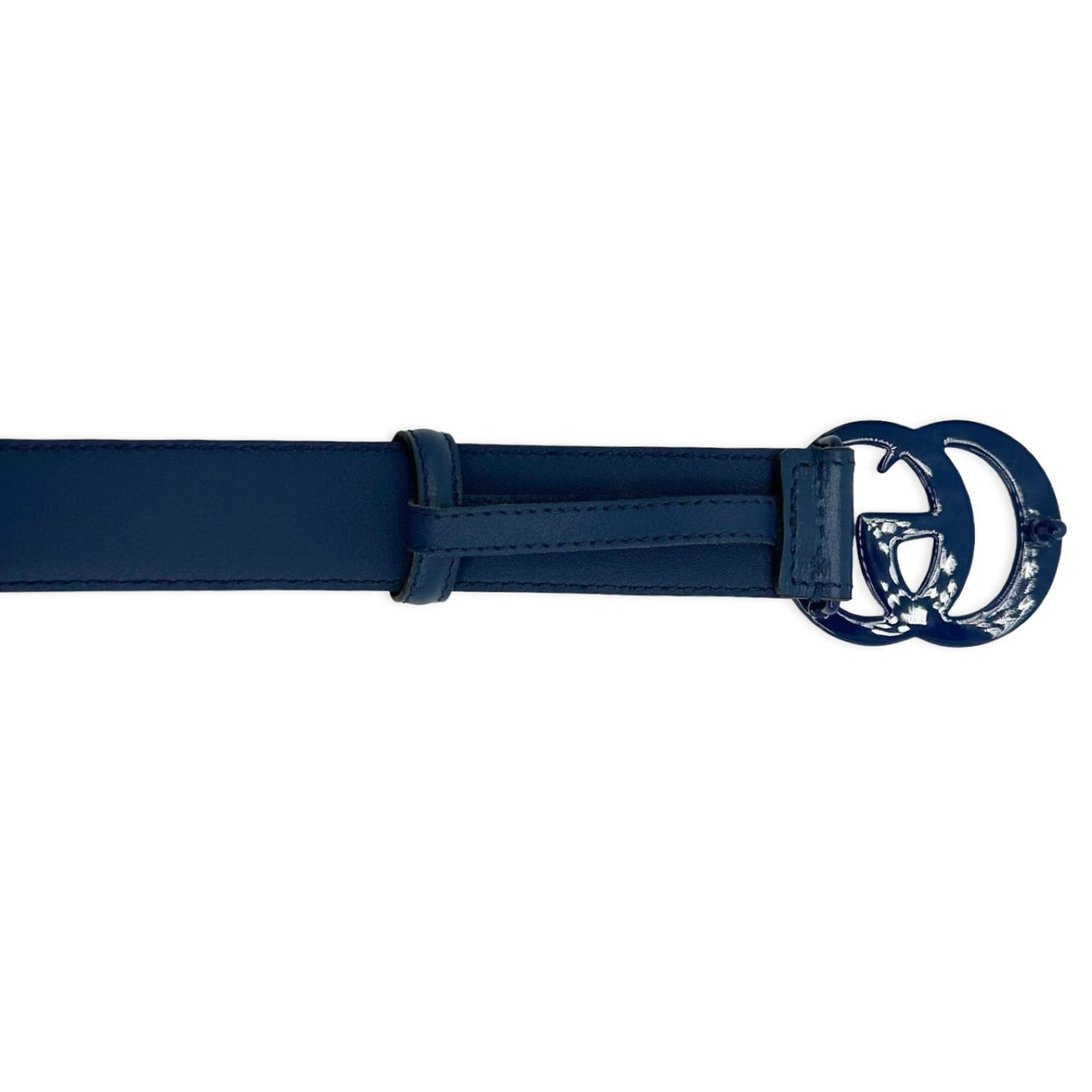 Calfskin Enamel GG Marmont Thin Belt