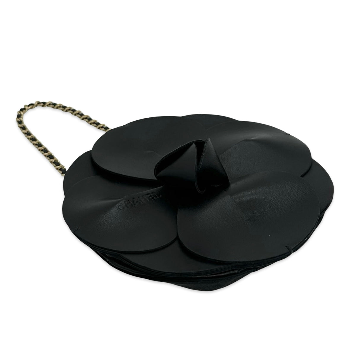 CHANEL: Leather Camellia Flower Bag