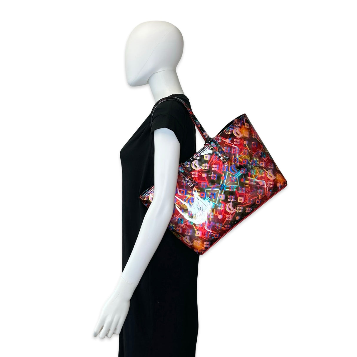 Patent Discolaser Spiked Cabata Tote