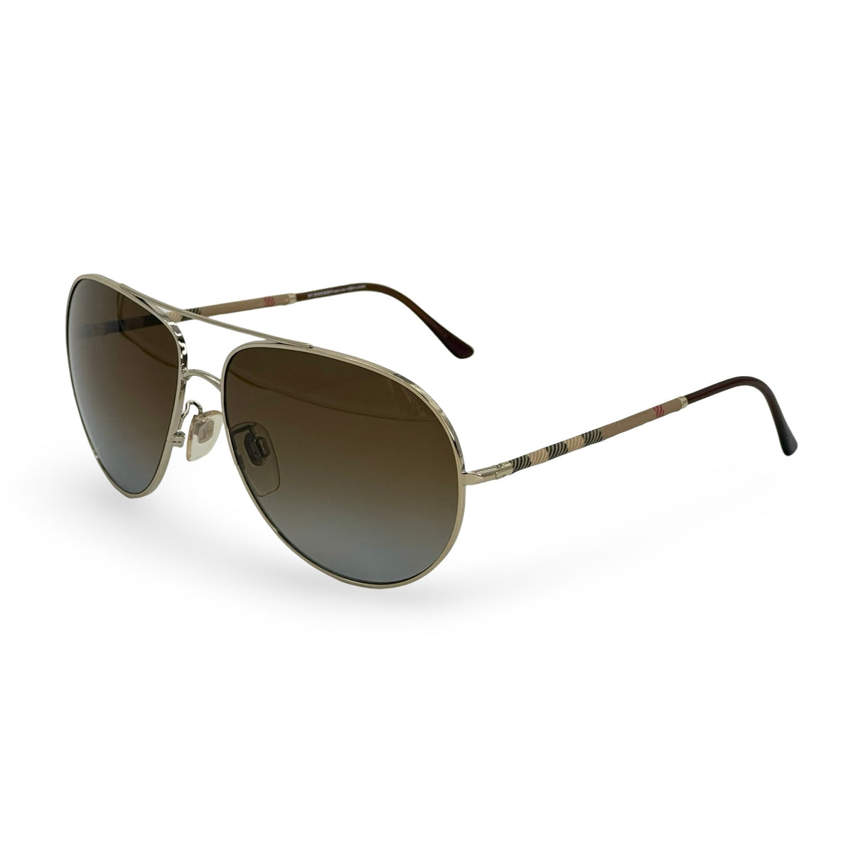 BURBERRY: Check Aviator Sunglasses