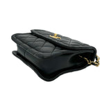 Quilted Calfskin Chain Top Handle Square Flap Bag