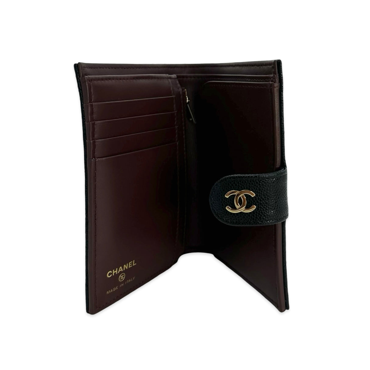 CHANEL: Quilted Caviar Classic Passport Holder Wallet