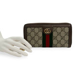 GUCCI: GG Supreme Ophidia Zip Around Wallet