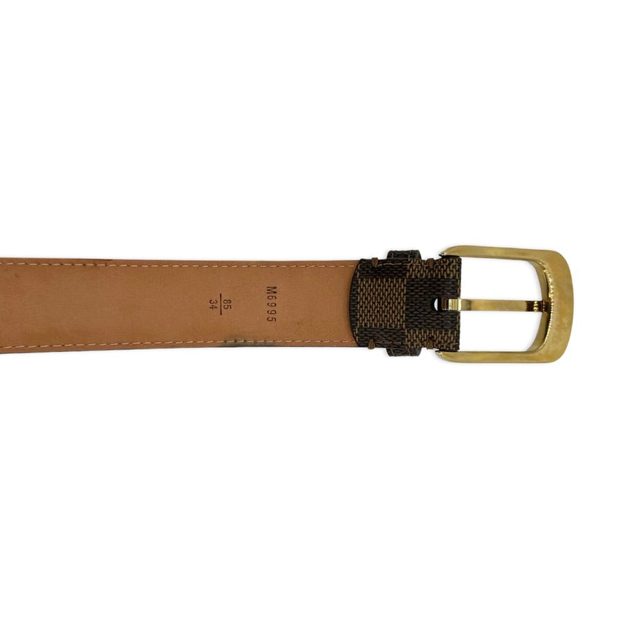 LOUIS VUITTON: Damier Ebene LV Ellipse Belt