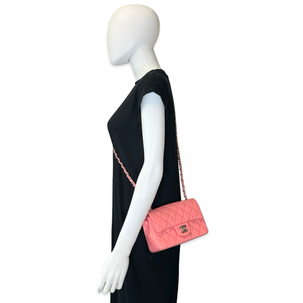 Quilted Patent Leather Classic Mini Rectangular Flap