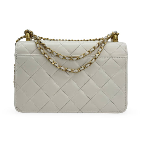 CHANEL: Quilted Shiny Calfskin Perfect Fit Wallet on a Chain