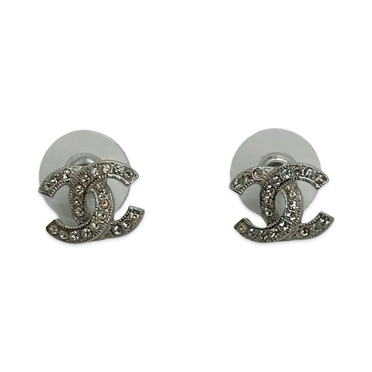 CHANEL: Crystal CC Post Earrings