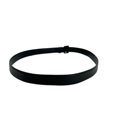 SAINT LAURENT: Smooth Leather Cassandre Square Buckle Belt