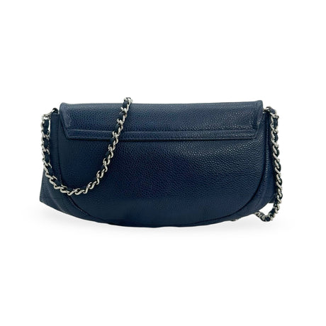 CHANEL: Caviar Half Moon Wallet on a Chain