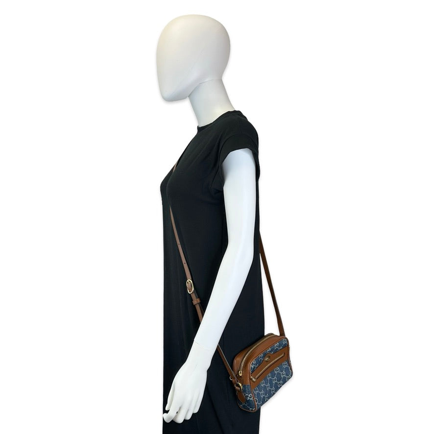 GG Denim Mini Ophidia Crossbody