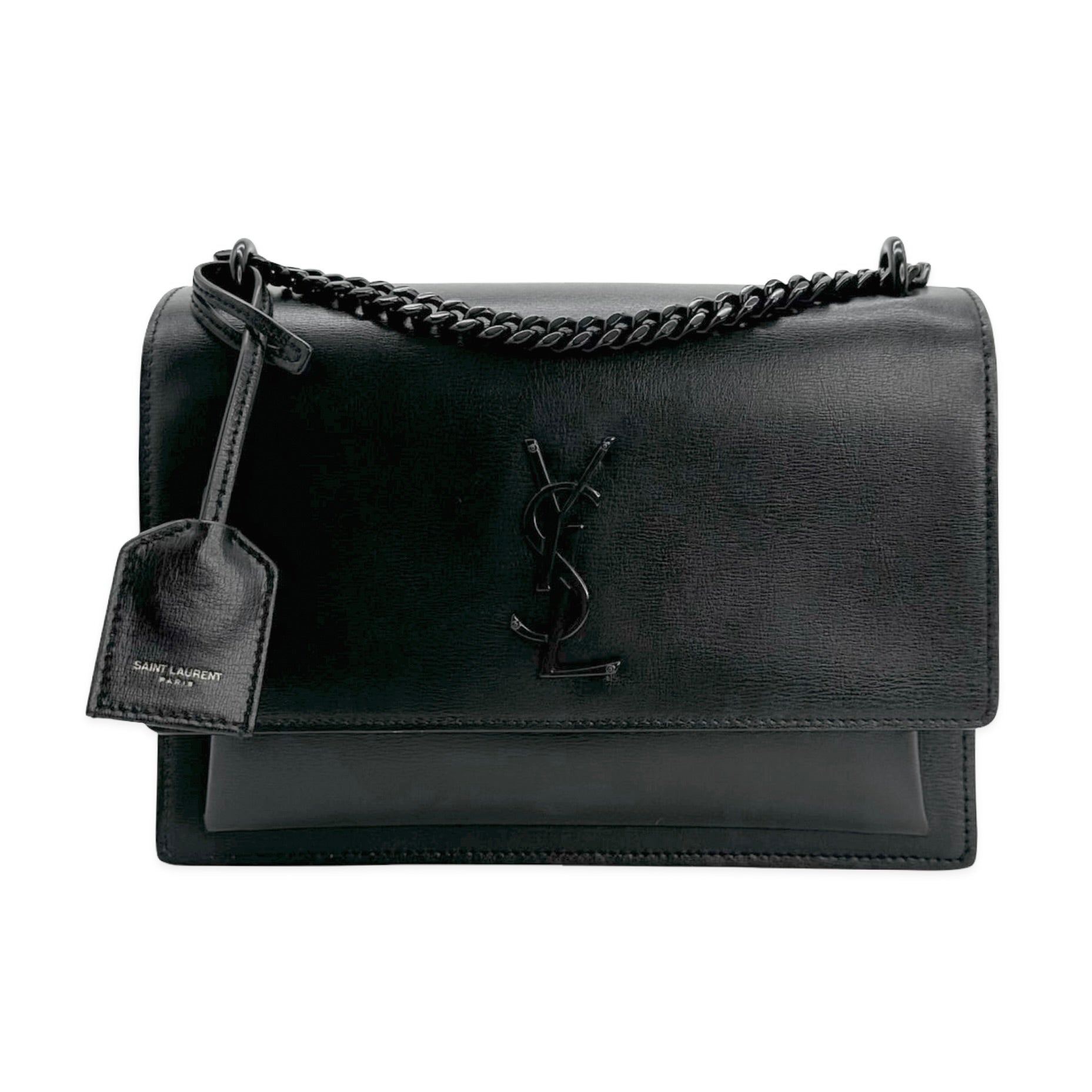 SAINT LAURENT: Leather Medium Sunset Chain Bag – Luv Luxe