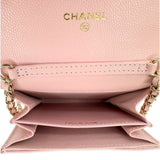 CHANEL: Quilted Caviar Classic Flap Wearable Card Holder Wallet