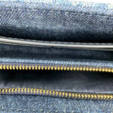 Oblique Denim Saddle Pouch with Chain