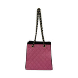 Quilted Tweed Raffia Bucket Chain Bag