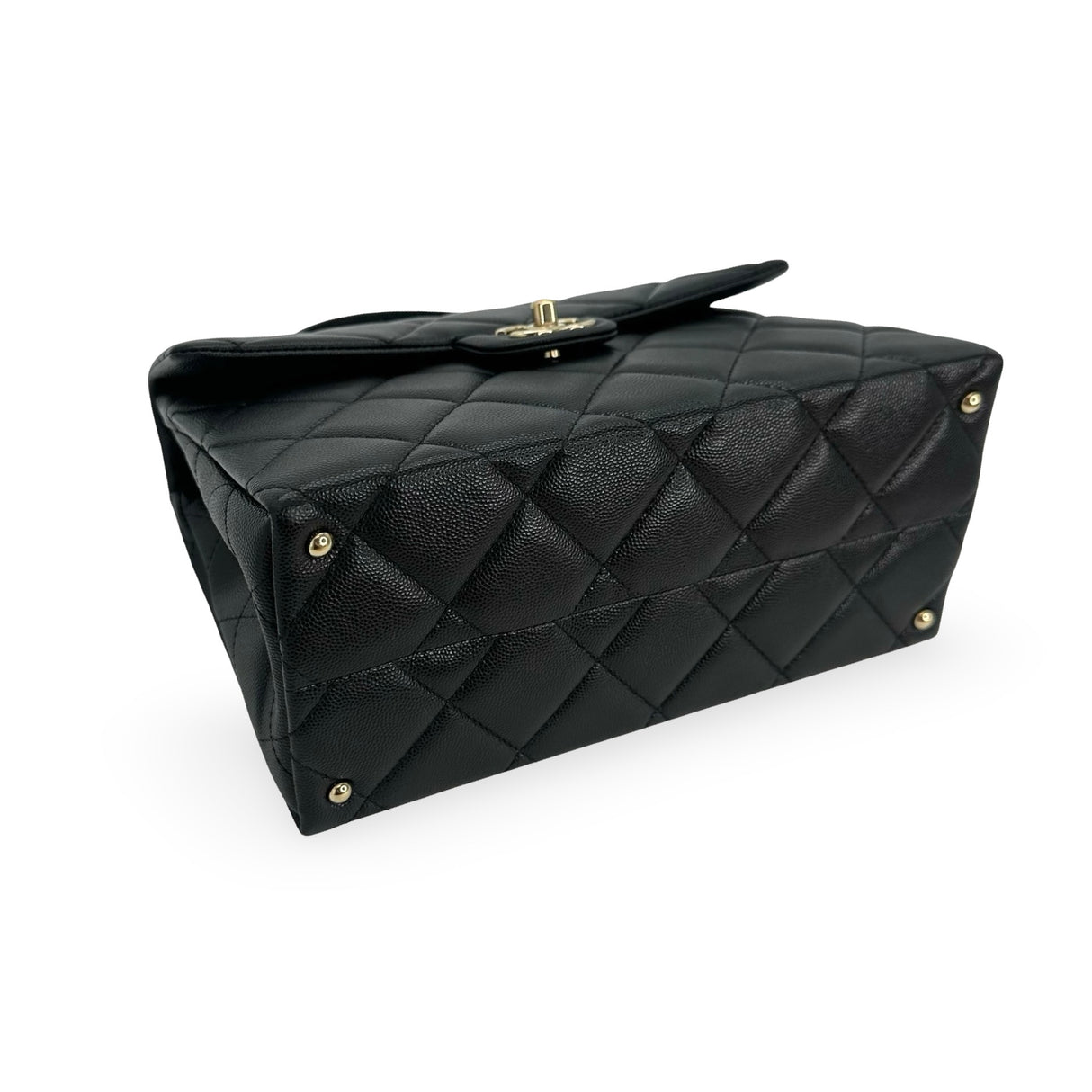 CHANEL: Quilted Caviar Small Top Handle