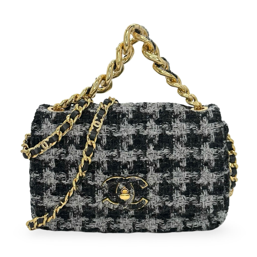 CHANEL: Tweed Elegant Chain Flap Bag