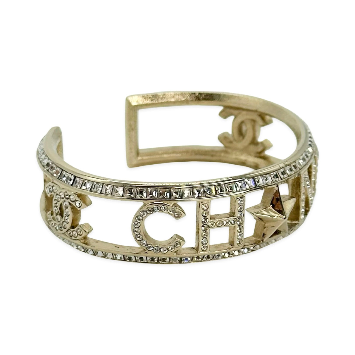 CHANEL: Crystal Star Cuff Bracelet
