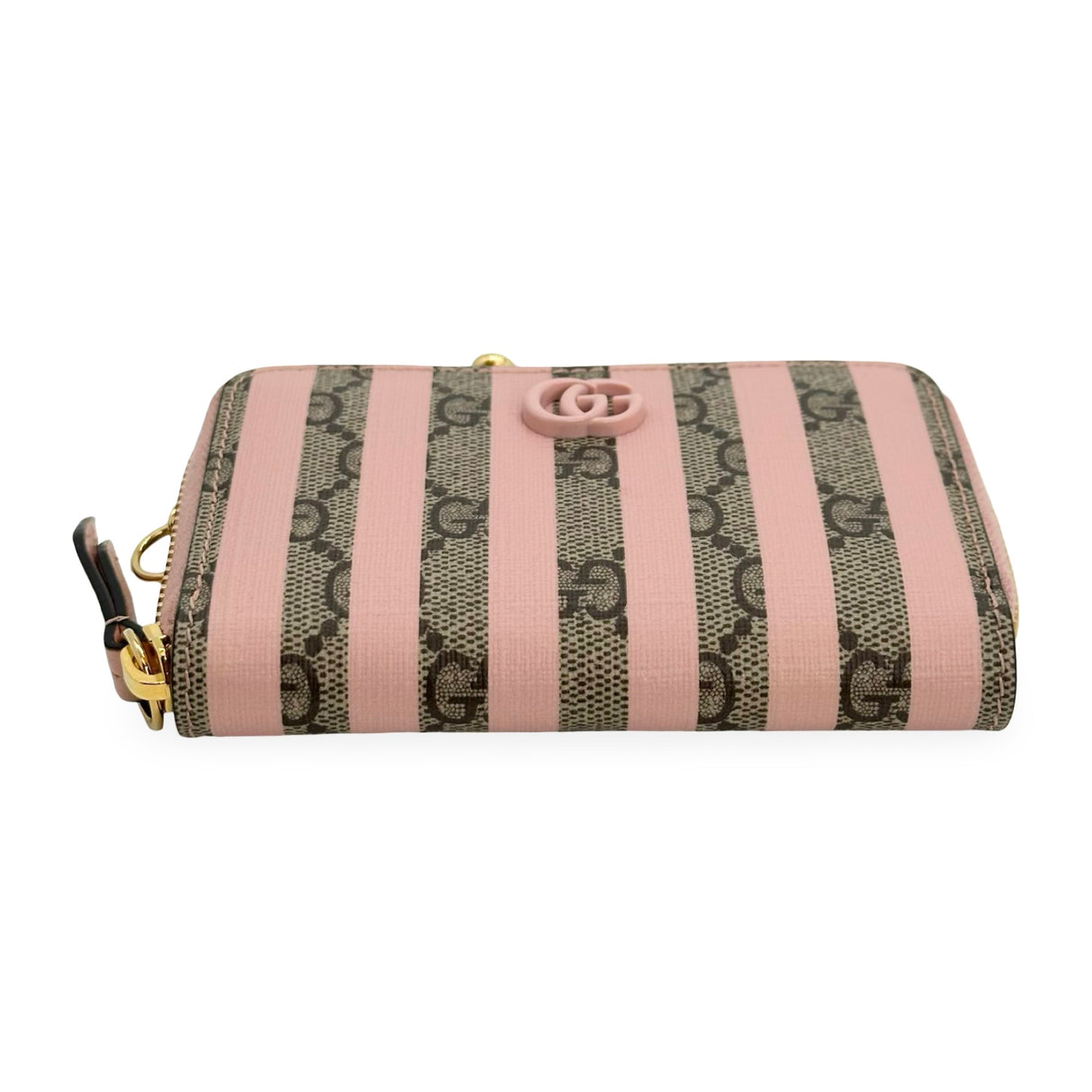 GUCCI: GG Supreme Stripes Zip Around Key Wallet