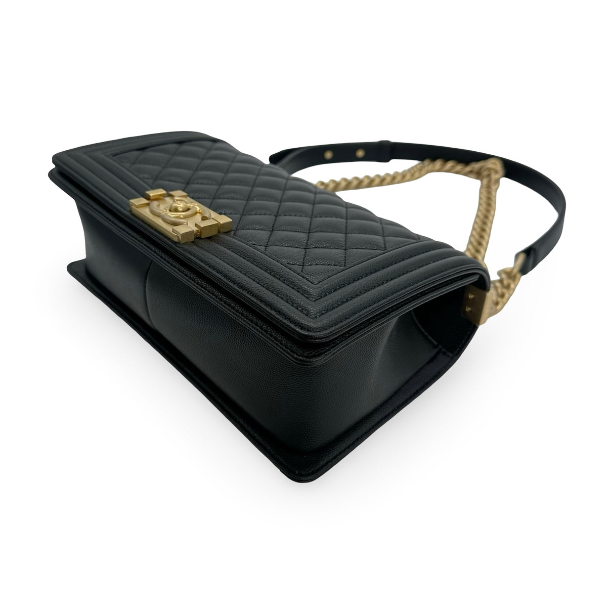 CHANEL: Quilted Caviar Old Medium Boy Bag
