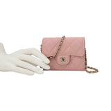 CHANEL: Quilted Caviar Classic Flap Wearable Card Holder Wallet