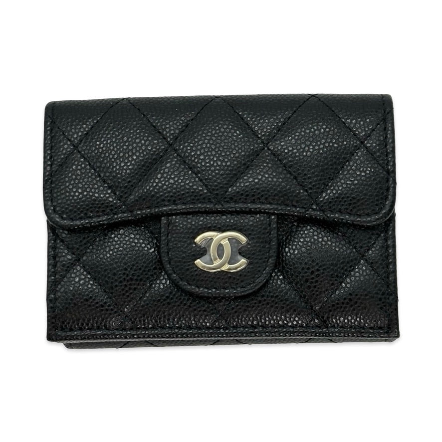 Quilted Caviar Classic Compact Flap Wallet