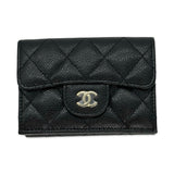 Quilted Caviar Classic Compact Flap Wallet