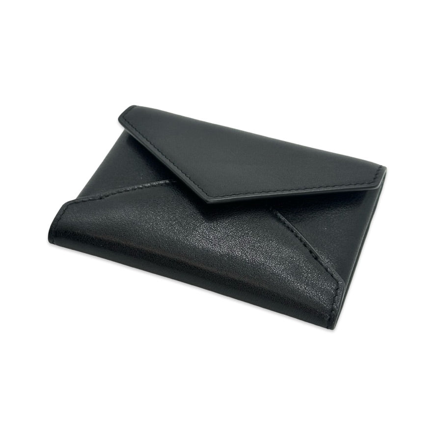 SAINT LAURENT: Calfskin Letter Card Case Wallet