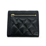 CHANEL: Quilted Caviar Small Classic Flap Wallet