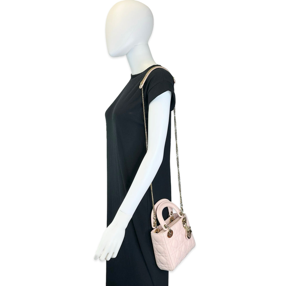 CHRISTIAN DIOR: Cannage Mini Lady Dior