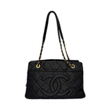 CHANEL: Quilted Caviar Timeless CC Soft Shopper
