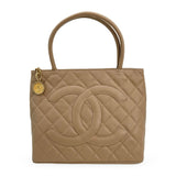 CHANEL: Quilted Caviar CC Medallion Tote