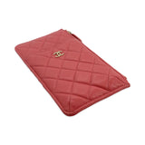 CHANEL: Quilted Caviar Zip Phone Zip Card Case