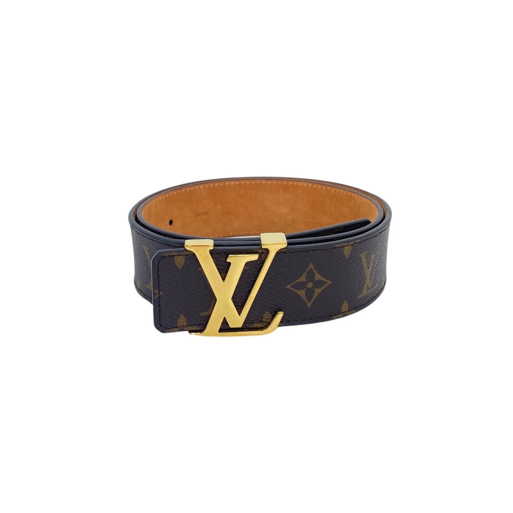 Louis Vuitton LV Initiales Reversible Belt Monogram Eclipse Taiga 40MM  White in Taiga Leather/Canvas with Silver-tone - US